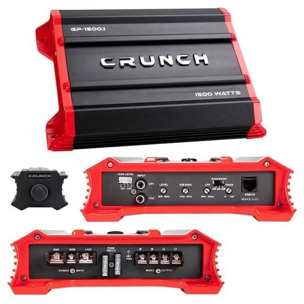 Crunch GP15001 1500W Ground Pounder Mono Subwoofer Car Amplifier, Crunch, Mfr#: GP15001
